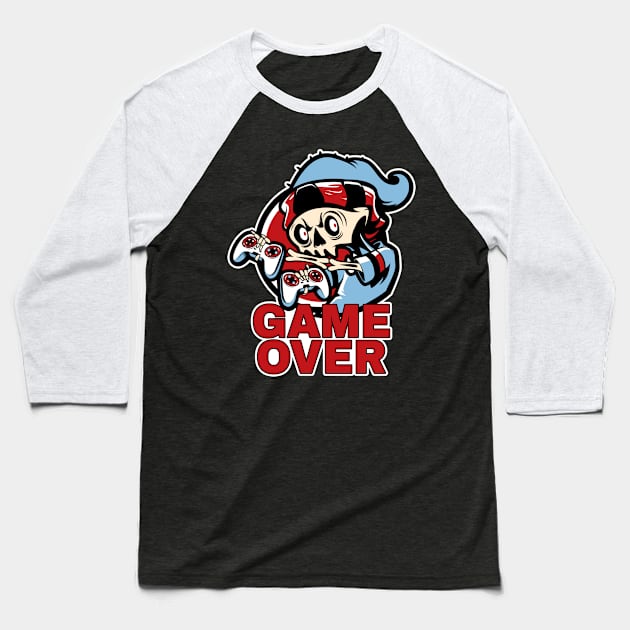 Game Over - Gamers T-shirt, Skeleton Gamer, Console Gamer, Video Games, Gamer Gifts Baseball T-Shirt by PorcupineTees